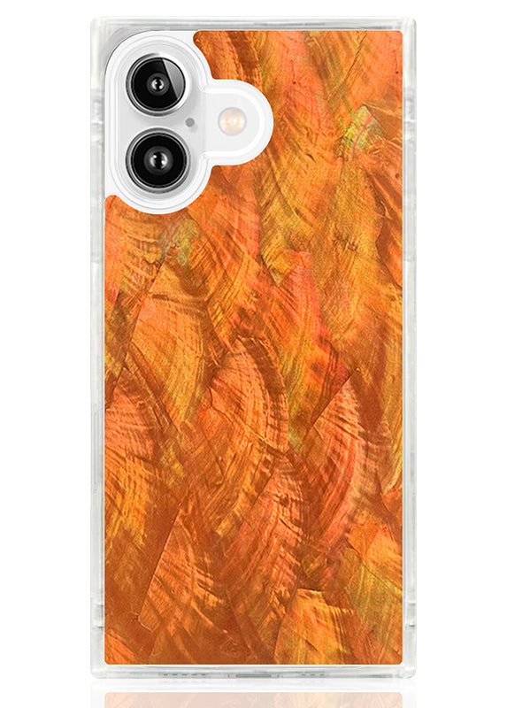 SQUARE® Orange Mother of Pearl iPhone Case