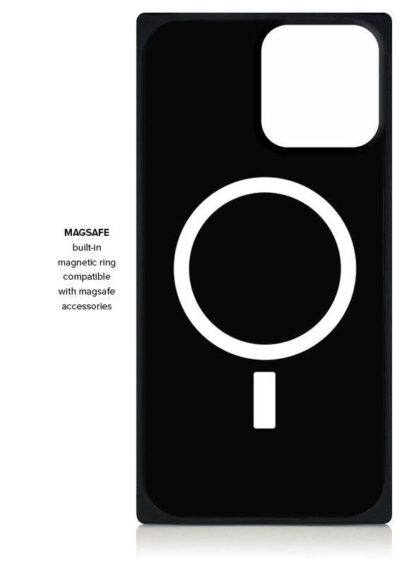 SQUARE® Black Ostrich Faux Leather iPhone Case