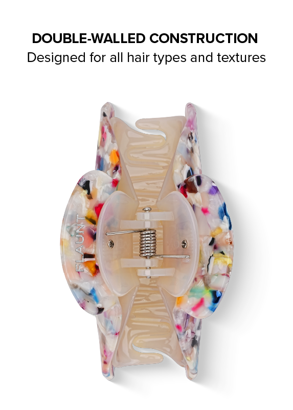 Rainbow Confetti Tortoise Shell Claw Clip