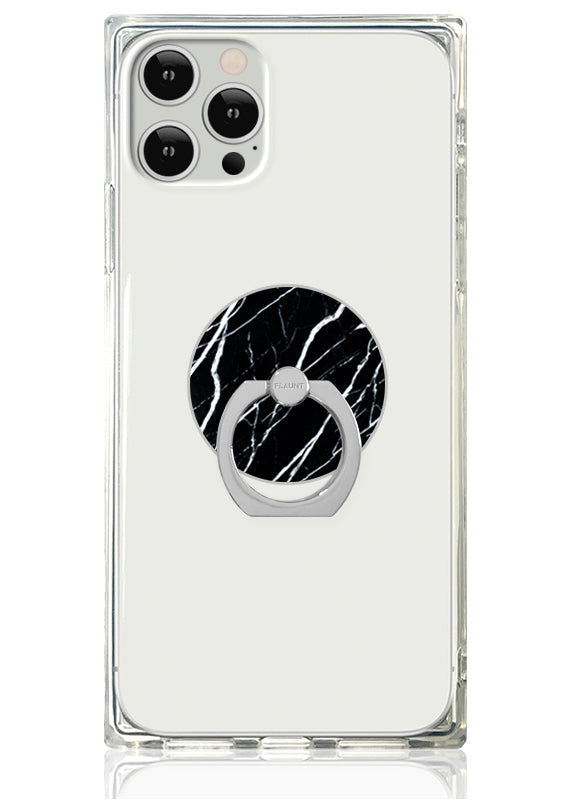 Black Marble Adhesive Phone Ring Stand