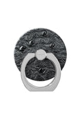 Black Ostrich Faux Leather Adhesive Phone Ring Stand
