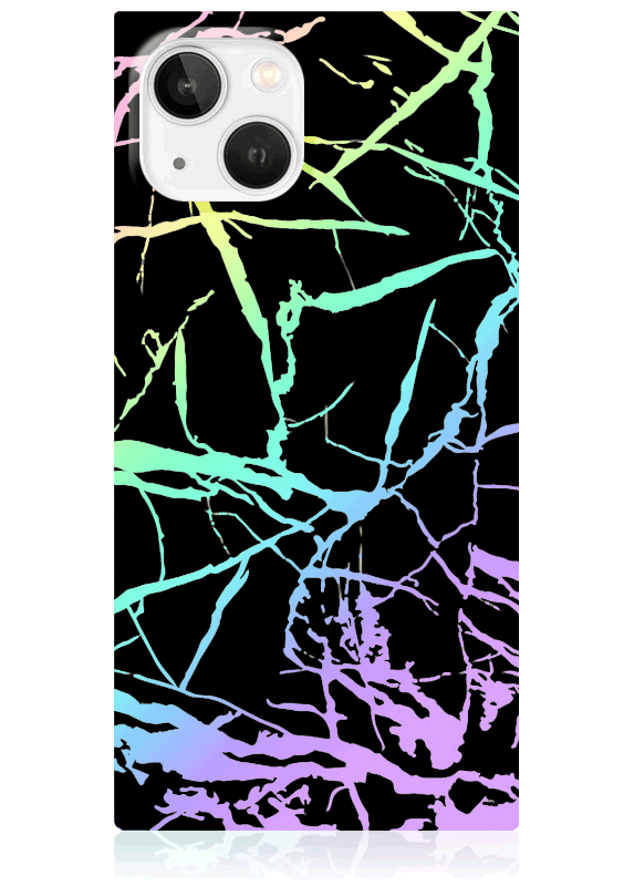 SQUARE® Holographic Black Marble iPhone Case