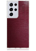 SQUARE® Burgundy Lizard Faux Leather Galaxy Case