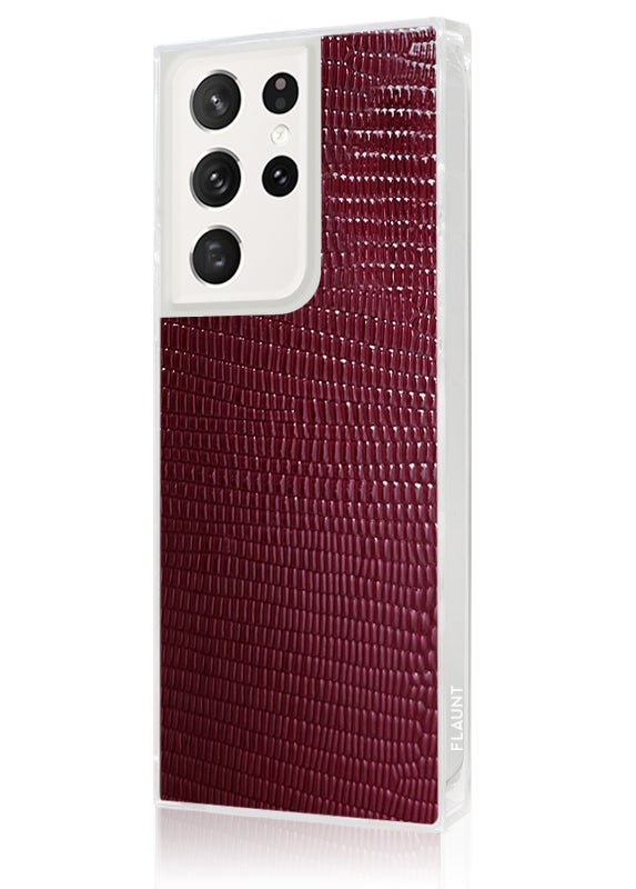 SQUARE® Burgundy Lizard Faux Leather Galaxy Case