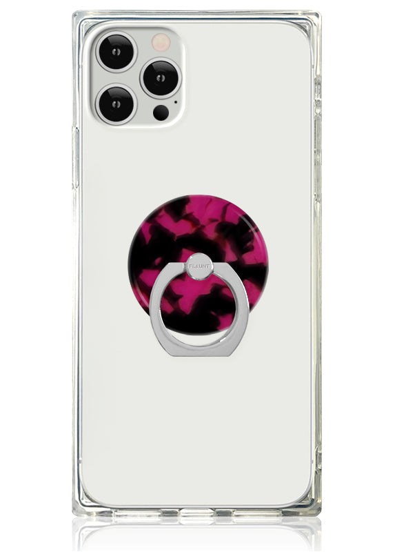 Raspberry Tortoise Shell Adhesive Phone Ring Stand