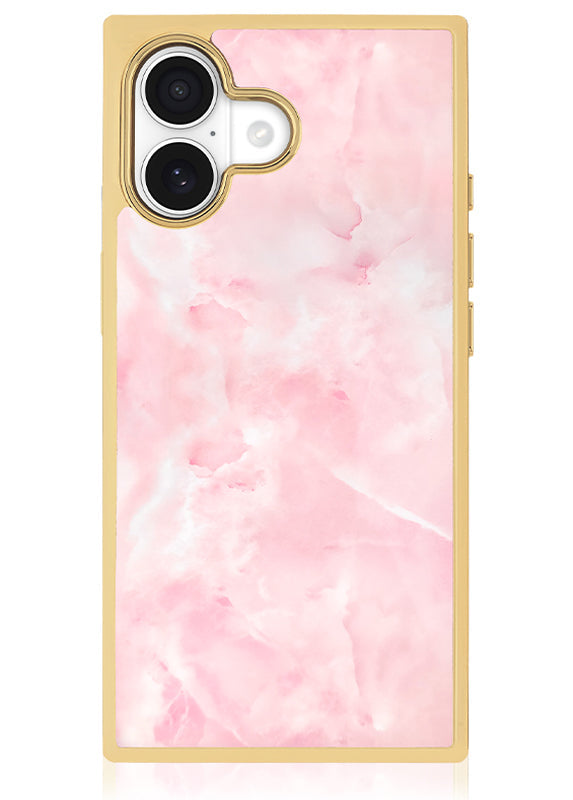 Elite Collection - SQUARE® Gilded Faux Rose Quartz iPhone Case