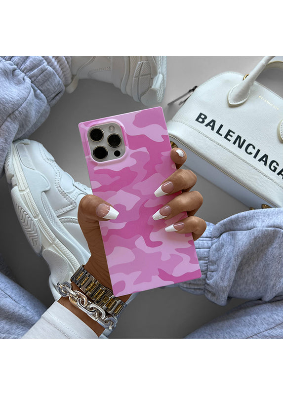SQUARE® Matte Pink Camo iPhone Case