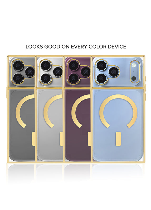 Elite Collection - SQUARE® Gilded Crystal Clear Gold iPhone Case