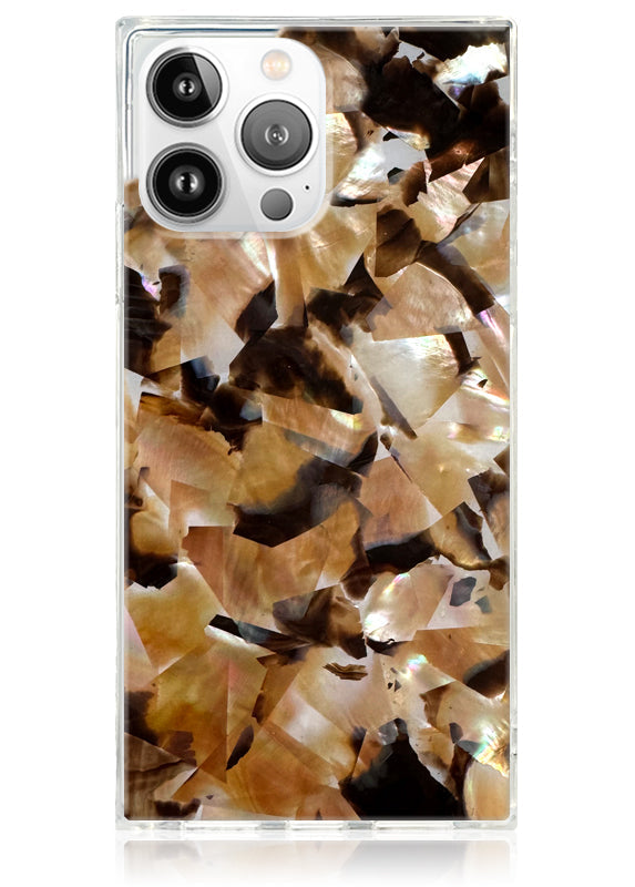SQUARE® Brown Abalone Shell iPhone Case
