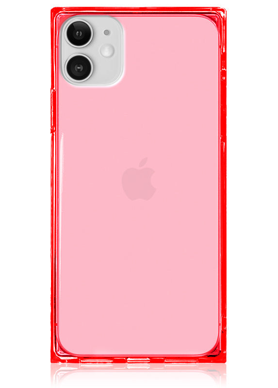 SQUARE® Clear Neon Pink iPhone Case