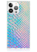 SQUARE® Iridescent Crocodile Faux Leather iPhone Case