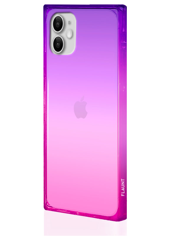 SQUARE® Pink Purple Clear Ombre iPhone Case