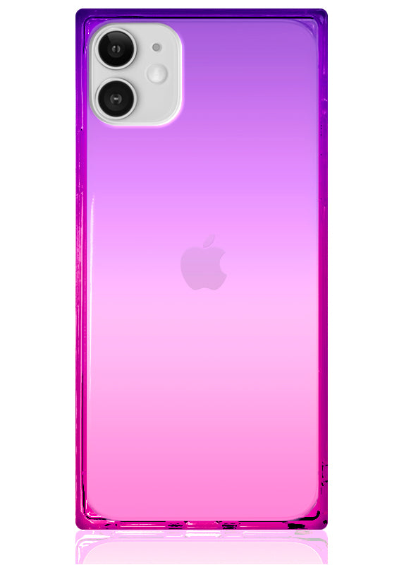 SQUARE® Pink Purple Clear Ombre iPhone Case
