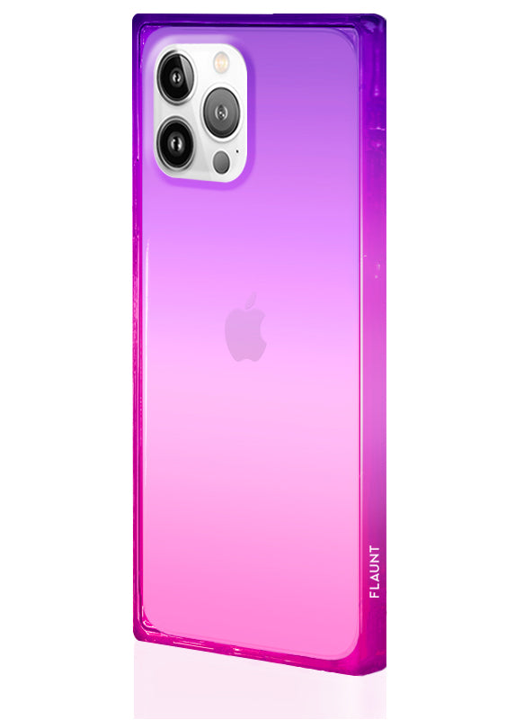 SQUARE® Pink Purple Clear Ombre iPhone Case