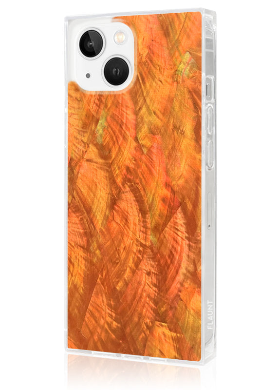 SQUARE® Orange Mother of Pearl iPhone Case