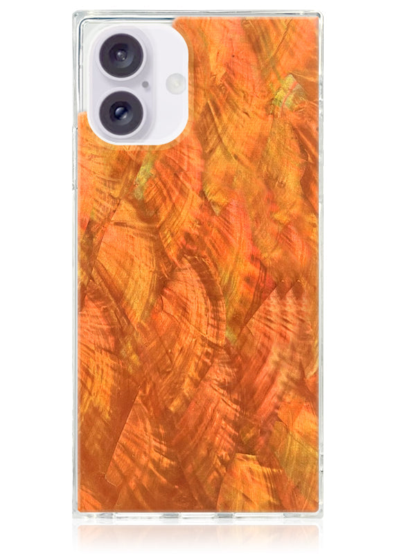 SQUARE® Orange Mother of Pearl iPhone Case