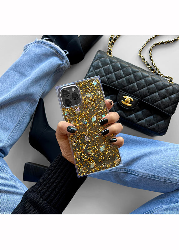 SQUARE® Shell and Gold Flake iPhone Case