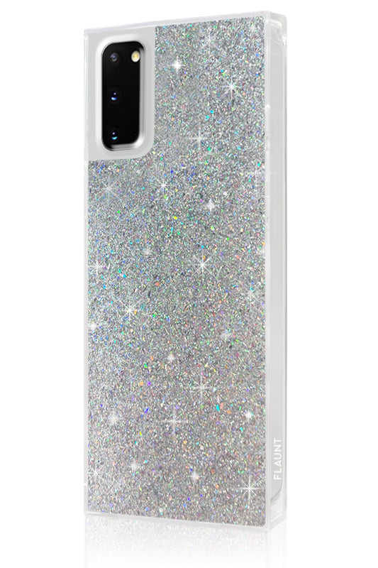 SQUARE® Silver Glitter Galaxy Case