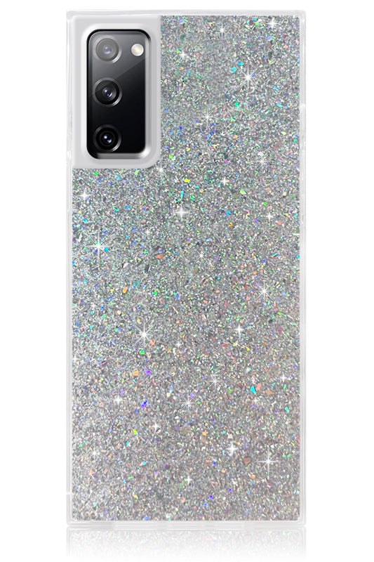 SQUARE® Silver Glitter Galaxy Case