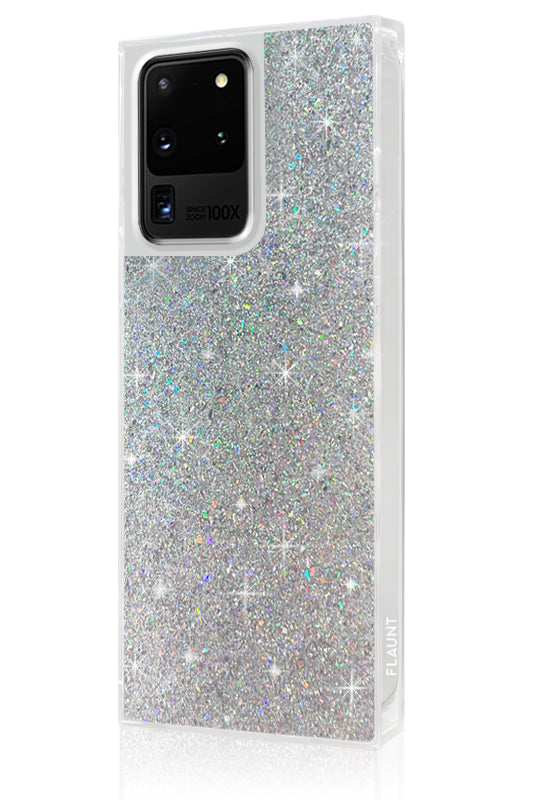 SQUARE® Silver Glitter Galaxy Case