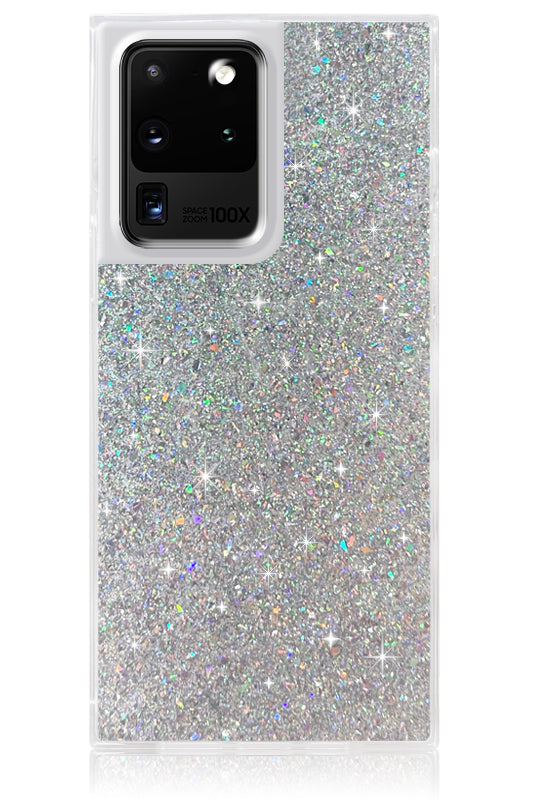 SQUARE® Silver Glitter Galaxy Case