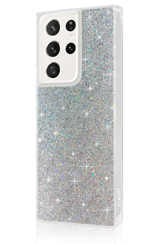SQUARE® Silver Glitter Galaxy Case