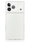 SQUARE® White Crocodile Faux Leather iPhone Case