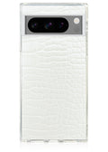 SQUARE® White Crocodile Faux Leather Pixel Case