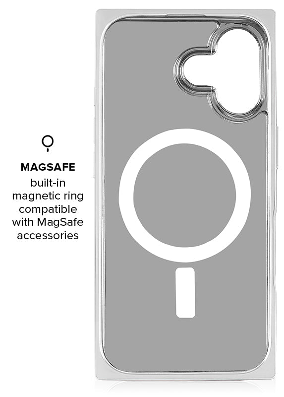 Elite Collection - SQUARE® Chromed Silver Faux Croc iPhone Case