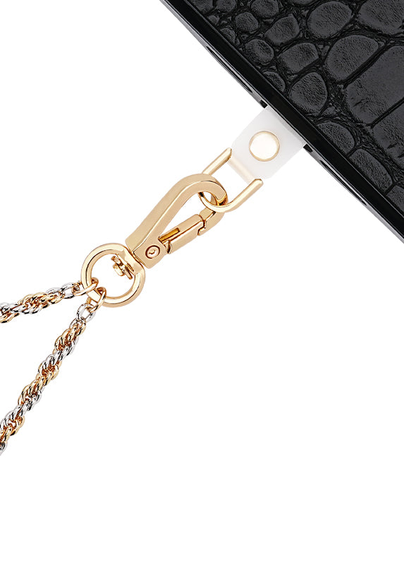 Two-Tone Gold & Silver Rope Chain Phone Charm