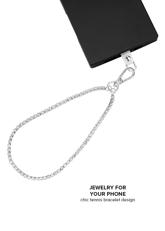 Faux Diamond Tennis Phone Charm