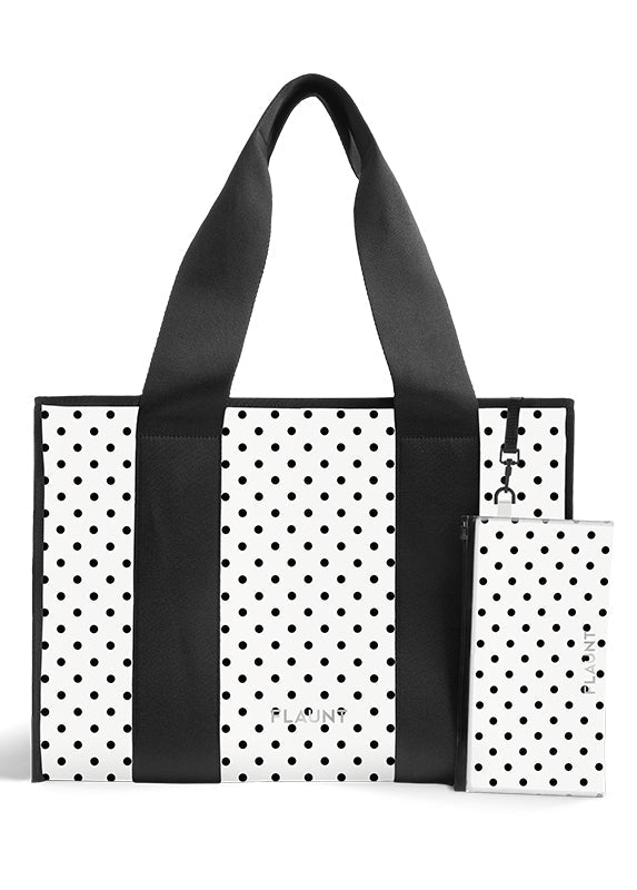 White Polka Dot Everyday Tote Bundle Set