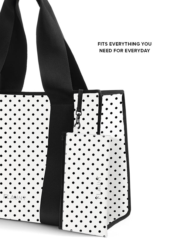 White Polka Dot Everyday Tote Bag