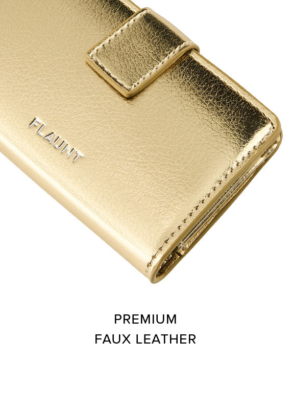 Gold Faux Leather MagSafe Wallet (Works with MagSafe Cases Only)