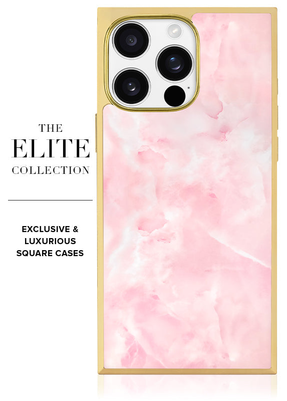 Elite Collection - SQUARE® Gilded Faux Rose Quartz iPhone Case