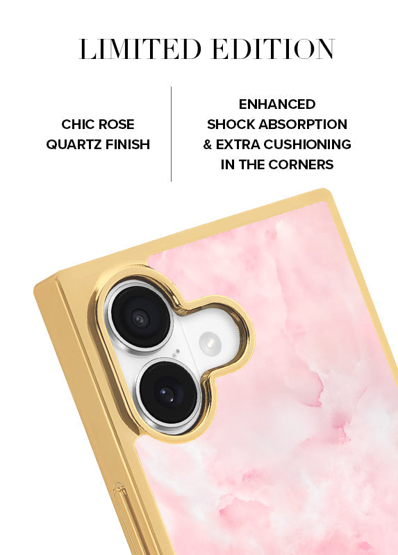 Elite Collection - SQUARE® Gilded Faux Rose Quartz iPhone Case
