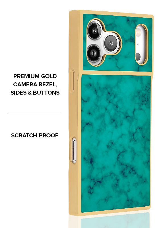 Elite Collection - SQUARE® Gilded Turquoise iPhone Case