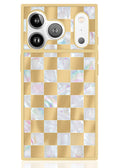 Elite Collection - SQUARE® Gold Checkered Mother of Pearl iPhone Case