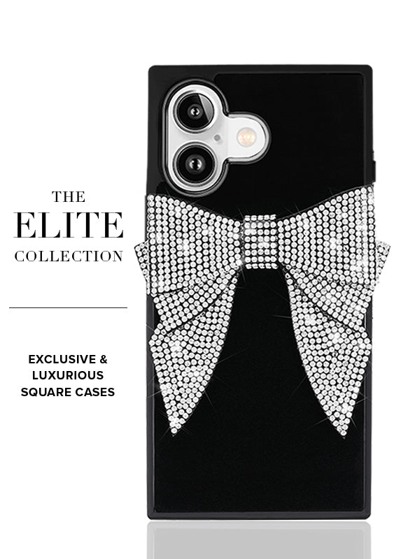 Elite Collection - SQUARE® Black Velvet Bow Brilliance iPhone Case (Not MagSafe Compatible)