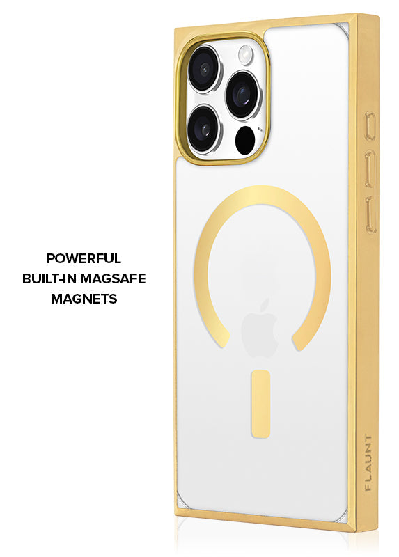 Elite Collection - SQUARE® Gilded Crystal Clear Gold iPhone Case
