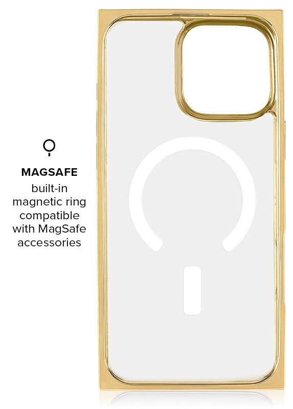 Elite Collection - SQUARE® Gilded Crystal Clear Gold iPhone Case