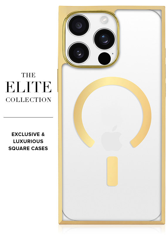 Elite Collection - SQUARE® Gilded Crystal Clear Gold iPhone Case