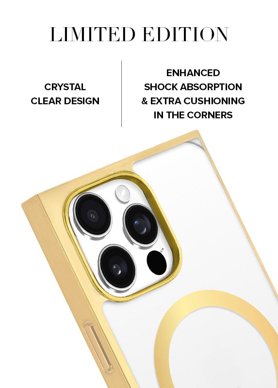 Elite Collection - SQUARE® Gilded Crystal Clear Gold iPhone Case