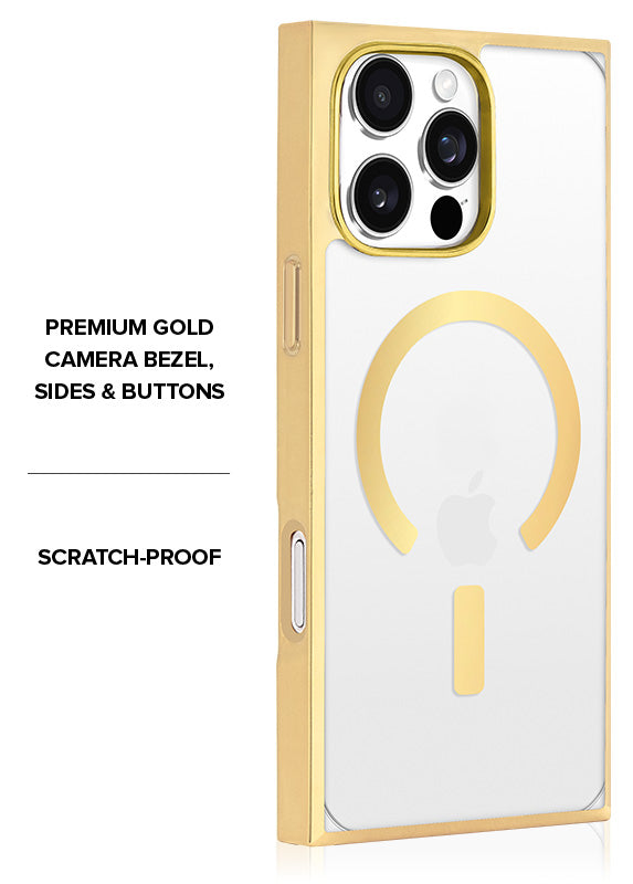 Elite Collection - SQUARE® Gilded Crystal Clear Gold iPhone Case