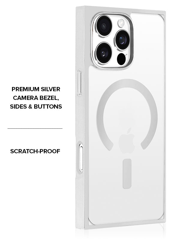Elite Collection - SQUARE® Chromed Crystal Clear Silver iPhone Case