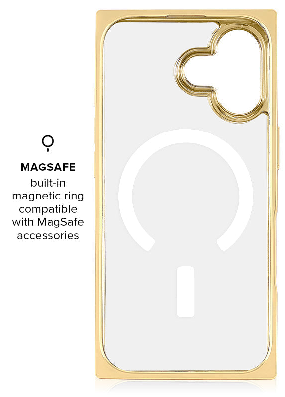Elite Collection - SQUARE® Gilded Crystal Clear Gold iPhone Case