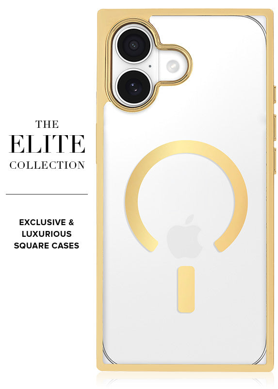 Elite Collection - SQUARE® Gilded Crystal Clear Gold iPhone Case