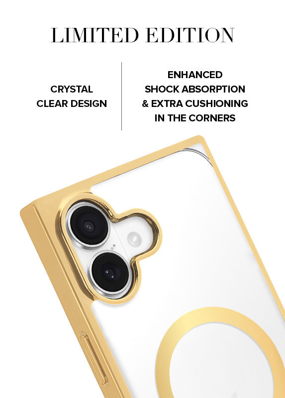 Elite Collection - SQUARE® Gilded Crystal Clear Gold iPhone Case