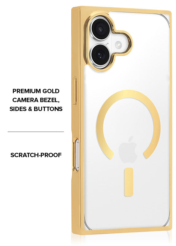 Elite Collection - SQUARE® Gilded Crystal Clear Gold iPhone Case