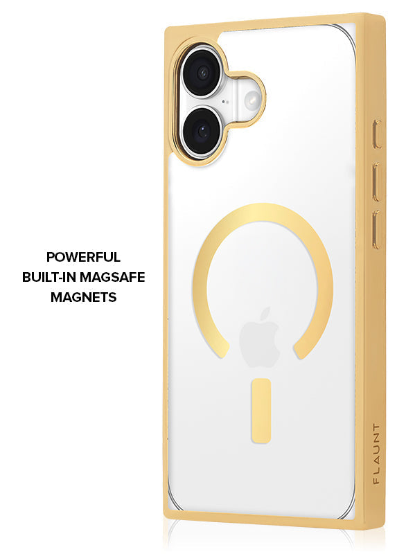 Elite Collection - SQUARE® Gilded Crystal Clear Gold iPhone Case